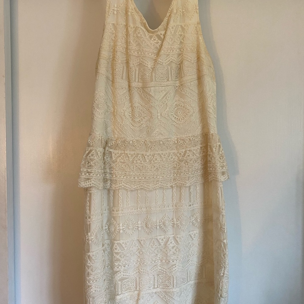 American Eagle Cream Lace Dress
